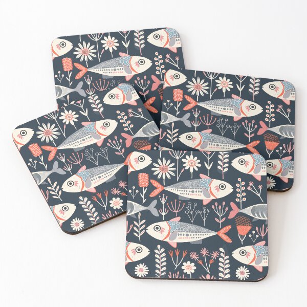 Item preview, Scandinavian Folk Art, Floral Sardines designed and sold by xiao xuans.
