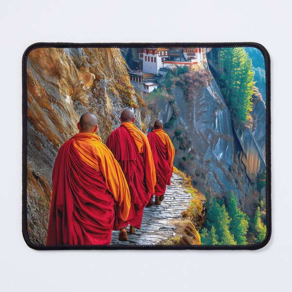 Item preview, Monks Walking Toward the Cliffside Monastery designed and sold by Artessie.