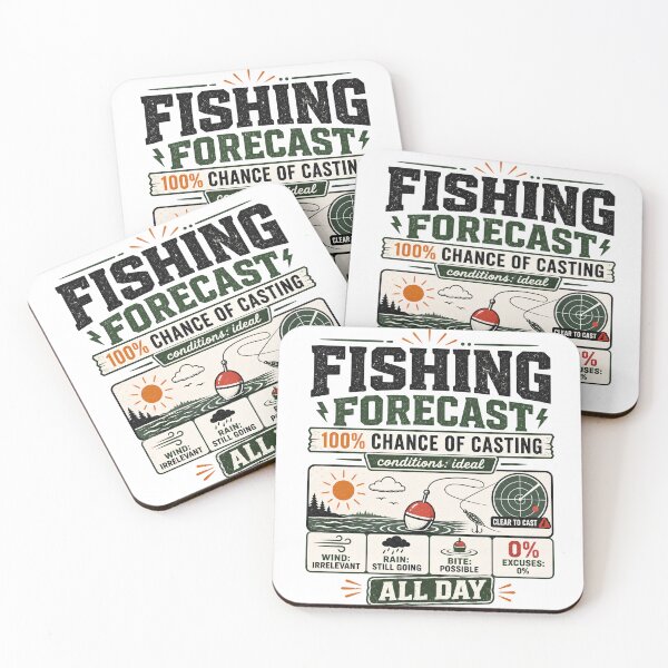 Item preview, Fishing Forecast 100% Chance Of Casting Funny Fishing Design designed and sold by 404CLOTHINGG.