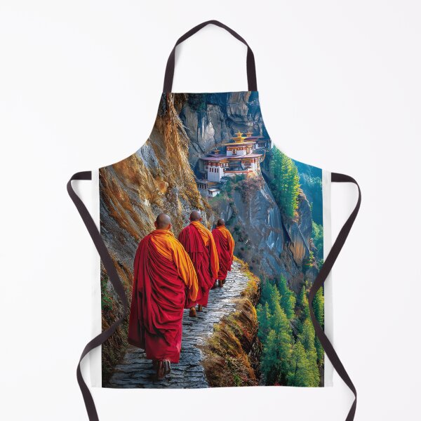 Item preview, Monks Walking Toward the Cliffside Monastery designed and sold by Artessie.