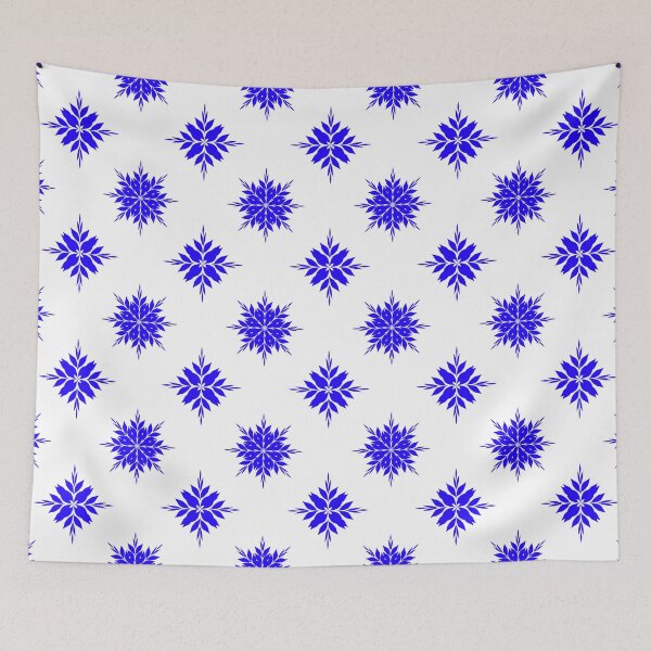 Item preview, Royal Blue Star Floral Minimal Seamless Pattern on White Background designed and sold by Ei-Ei.