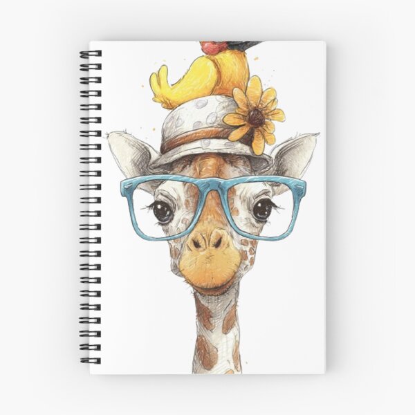 Item preview, Curious Gaze: Giraffe with Blue Glasses designed and sold by norachiang.