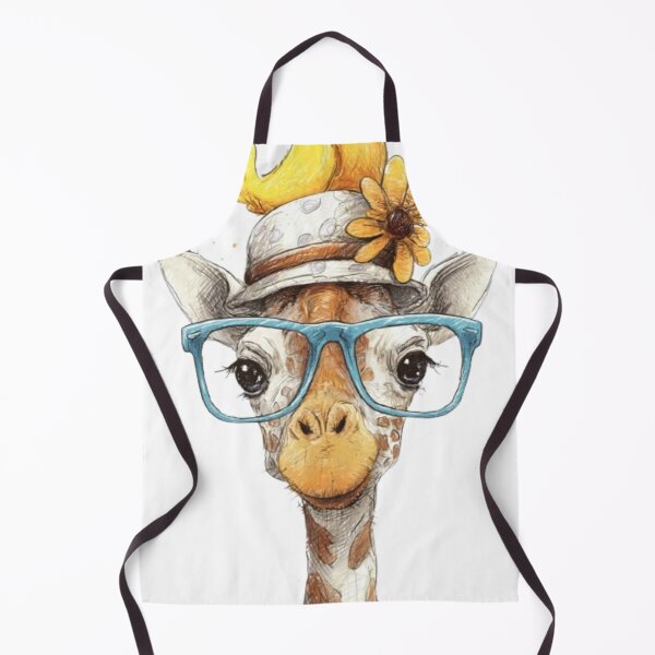 Item preview, Curious Gaze: Giraffe with Blue Glasses designed and sold by norachiang.
