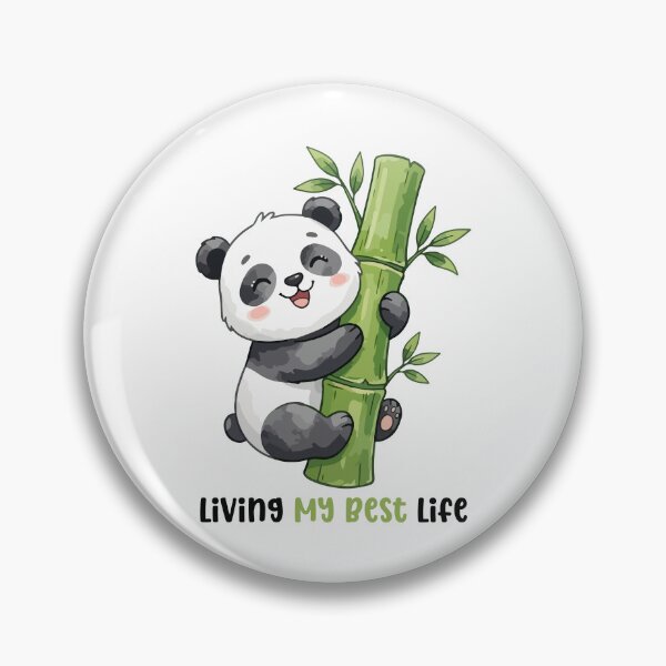 Item preview, Living My Best Life Panda Hugging Bamboo – Cute Motivational Kawaii Art designed and sold by stylishdzign.