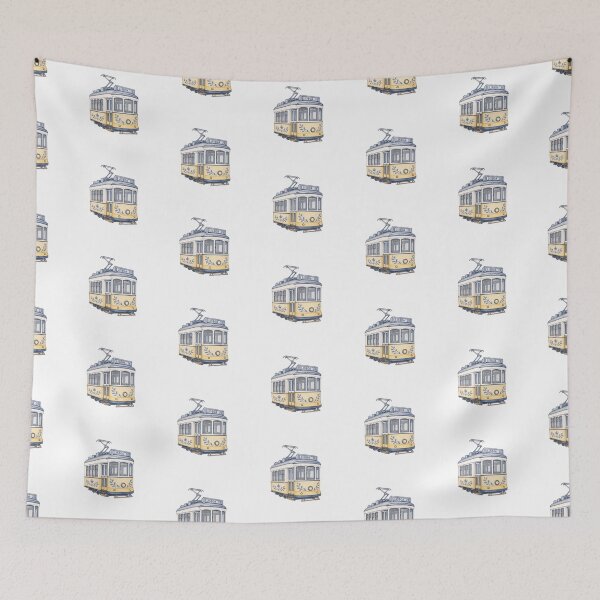 Item preview, Lisbon Yellow Tram | Portuguese City Icon Illustration designed and sold by Little Sardine Studio.
