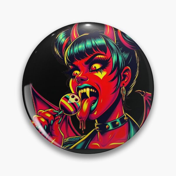 Item preview, Red Demon Girl Licking Lollipop designed and sold by Voodoo Store Paranormal Collections.