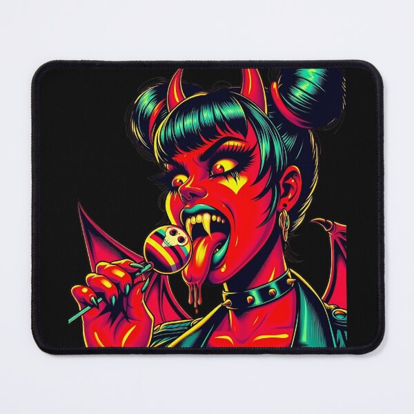 Item preview, Red Demon Girl Licking Lollipop designed and sold by Voodoo Store Paranormal Collections.