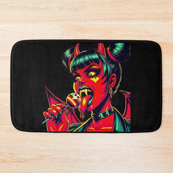 Item preview, Red Demon Girl Licking Lollipop designed and sold by Voodoo Store Paranormal Collections.