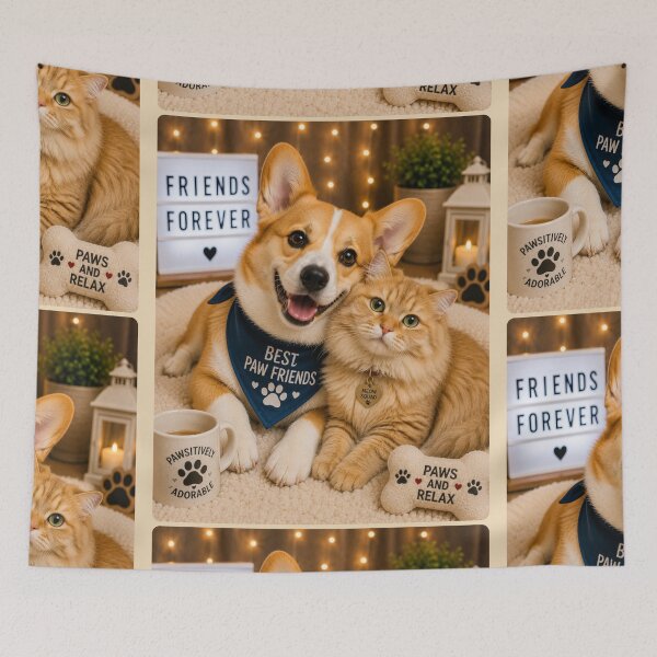 Item preview, Cute Corgi Cat Portrait Design art designed and sold by BagFactoryUK.