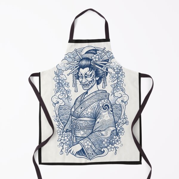 Item preview, Cyber-Geisha Kabuki Mask Neo-Traditional Japanese Tattoo Design designed and sold by Neo Tokio.