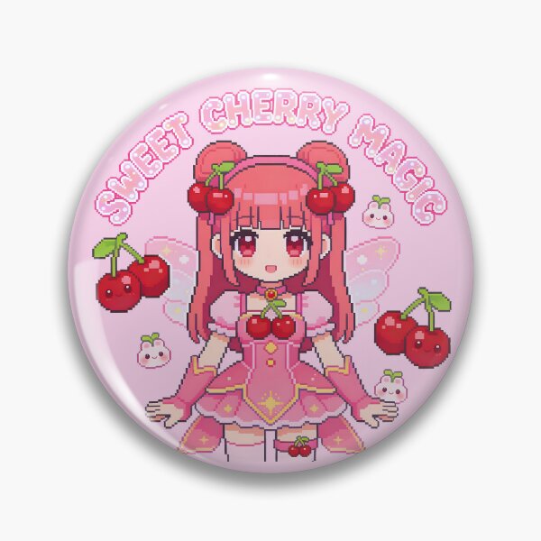 Item preview, Sweet Cherry Magical Girl Pixel Art (Kawaii Fairy) designed and sold by PotionPixelArt.
