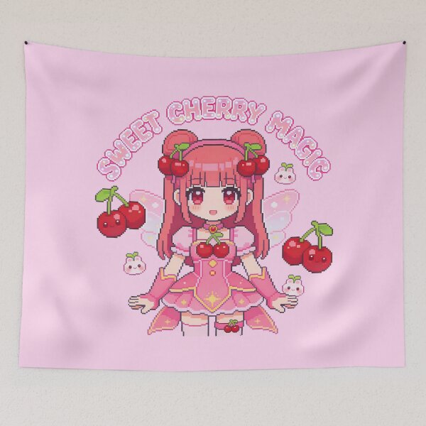 Item preview, Sweet Cherry Magical Girl Pixel Art (Kawaii Fairy) designed and sold by PotionPixelArt.
