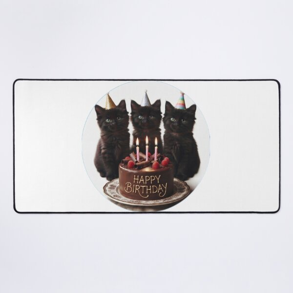 Item preview, Three Black Kittens Birthday Party – Cute Cat Sticker designed and sold by Fatomfatom.