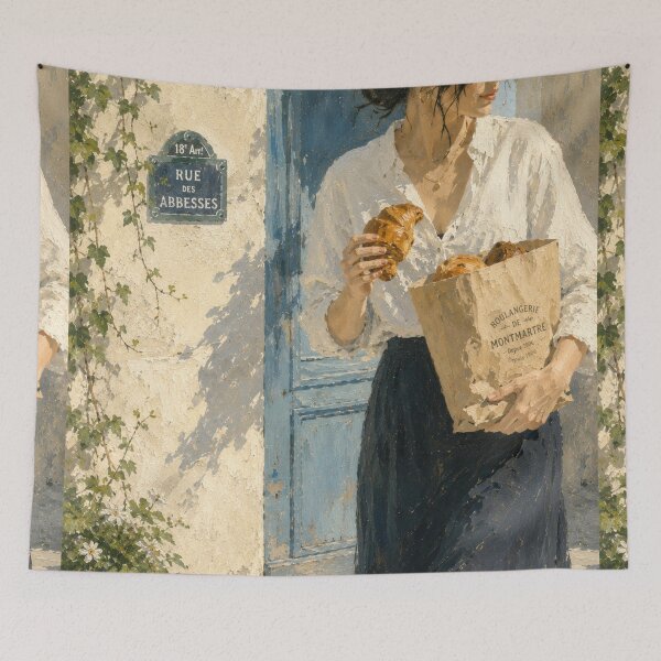 Item preview, Rue des Abbesses Montmartre Morning French Impressionist Art designed and sold by CARRAANN.