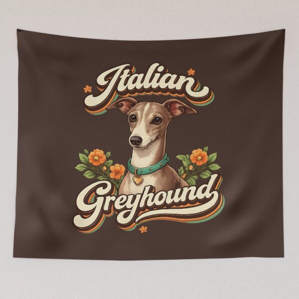 Item preview, Italian Greyhound Retro Floral Vintage Dog Lover Design designed and sold by blankTeeShirt.