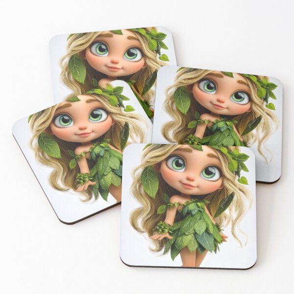 Item preview, Charming Leafy Girl with Long Hair and Eyes designed and sold by Artessie.