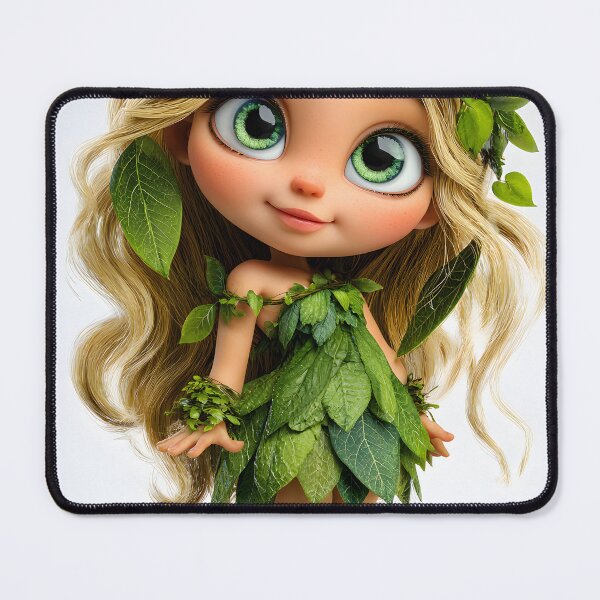 Item preview, Charming Leafy Girl with Long Hair and Eyes designed and sold by Artessie.