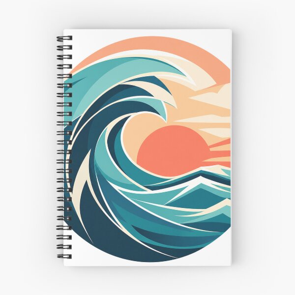 Item preview, Geometric Sunset Wave Emblem designed and sold by aihrgdesign.