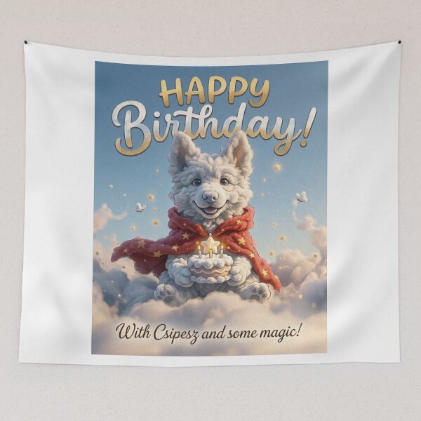 Item preview, Cute Cloud German Shepherd Magical Birthday Greeting designed and sold by SilentFlower.