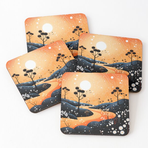 Item preview, Aboriginal Inspired Dot Art - With Orange Sunset designed and sold by GrinGalore.