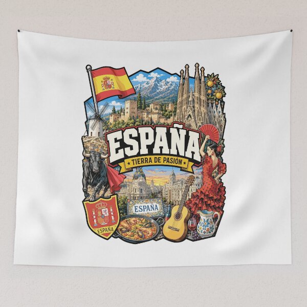 Item preview, Spain Culture & Landmarks Graphic Tee designed and sold by AtuqStudio.
