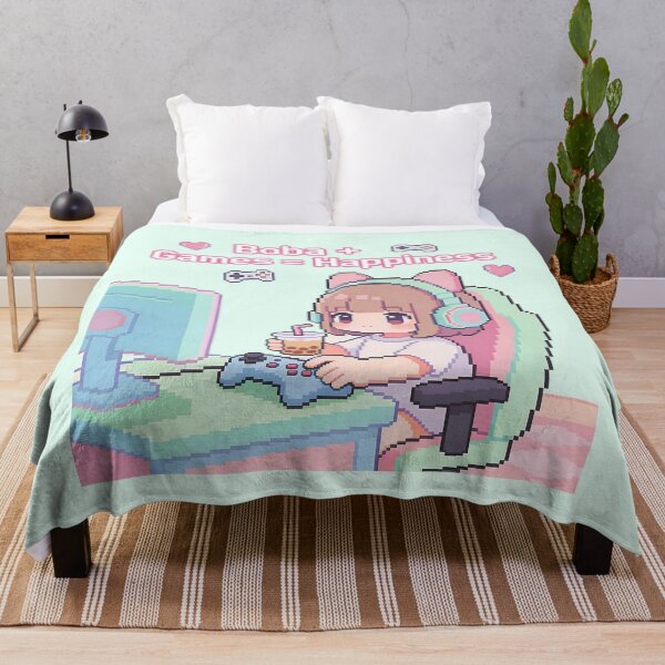 Item preview, Kawaii Gamer Girl with Boba Tea - Pixel Art Happiness designed and sold by PotionPixelArt.