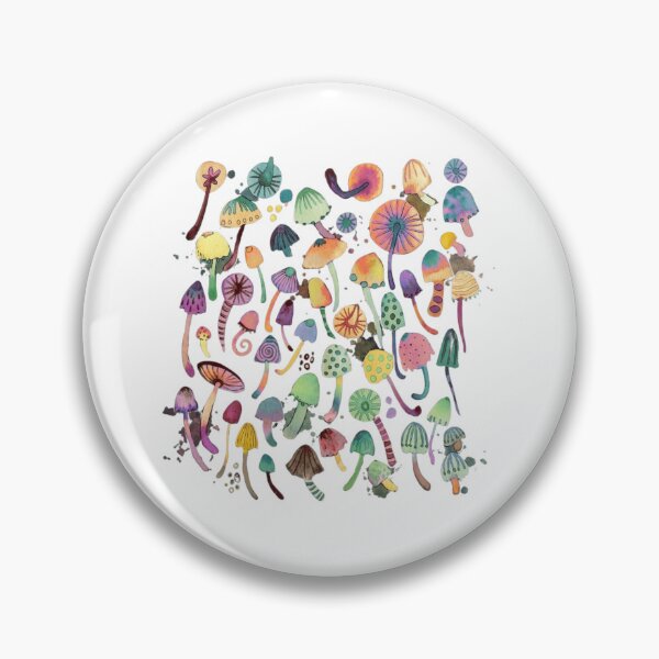 Item preview, Colorful Mushroom Watercolor Art Dark Background designed and sold by SiarheiYur.