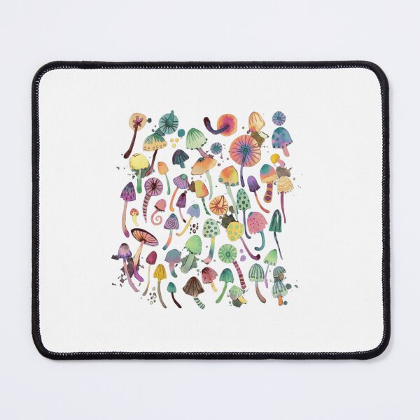 Item preview, Colorful Mushroom Watercolor Art Dark Background designed and sold by SiarheiYur.