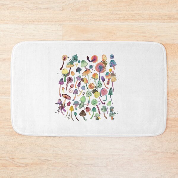 Item preview, Colorful Mushroom Watercolor Art Dark Background designed and sold by SiarheiYur.
