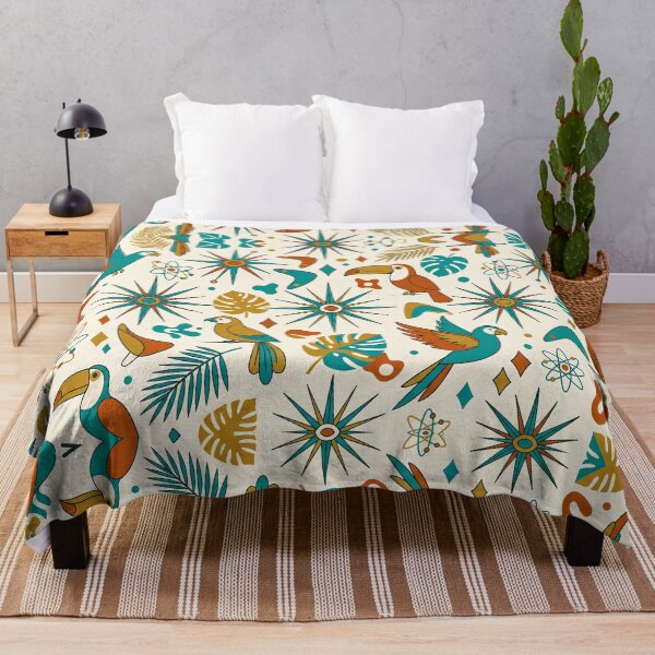 Item preview, Atomic Tropical Parrots Mid Century Modern Retro Starburst designed and sold by AbderraimArt.