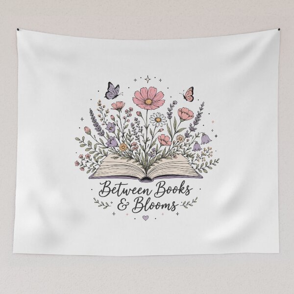 Item preview, Between books and blooms book lover reader designed and sold by HandicraftArt.