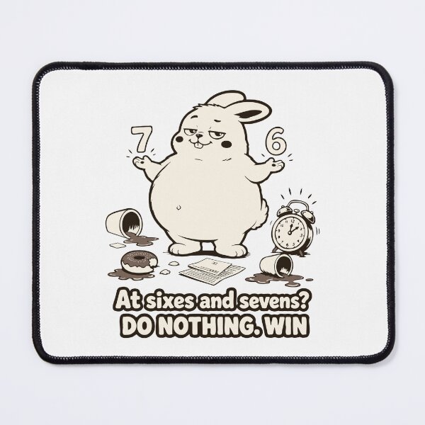 Item preview, At Sixes and Sevens Meme. Funny Lazy Fat Rabbit. Sarcastic Coworker Sticker designed and sold by MalisoStickers.