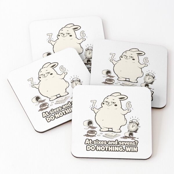 Item preview, At Sixes and Sevens Meme. Funny Lazy Fat Rabbit. Sarcastic Coworker Sticker designed and sold by MalisoStickers.