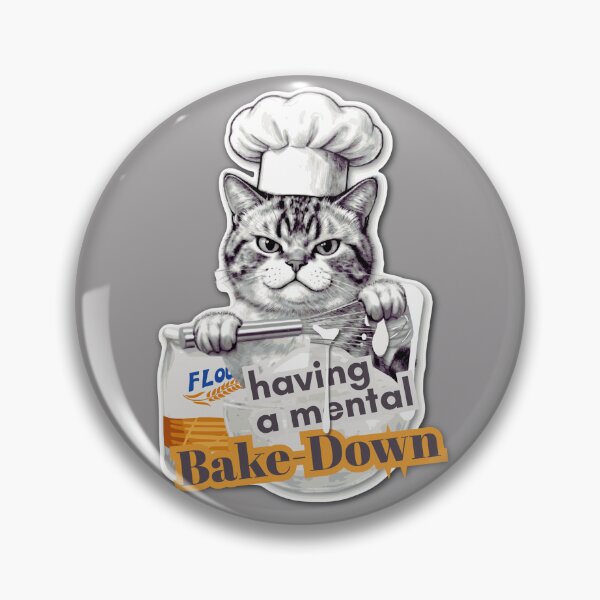 Item preview, Funny Cat Having A Mental Bake-Down Chef Pun Meme designed and sold by pulse_retail.