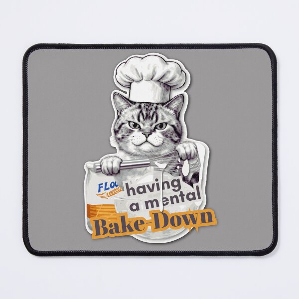 Item preview, Funny Cat Having A Mental Bake-Down Chef Pun Meme designed and sold by pulse_retail.