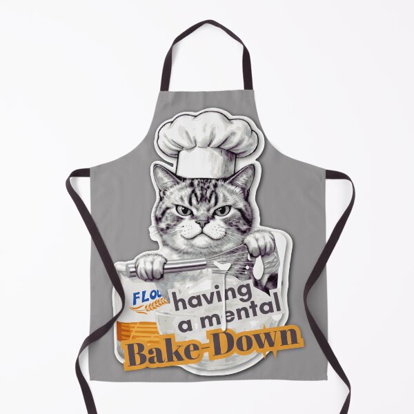 Item preview, Funny Cat Having A Mental Bake-Down Chef Pun Meme designed and sold by pulse_retail.