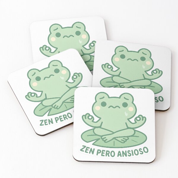 Item preview, Kawaii Zen Frog - Zen But Anxious Spiritual Humor Meditation designed and sold by MildlyCosmic.