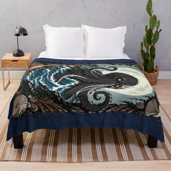 Item preview, Kraken Sea Monster Lighthouse Ocean Waves Wall Art designed and sold by BorgSpareParts.