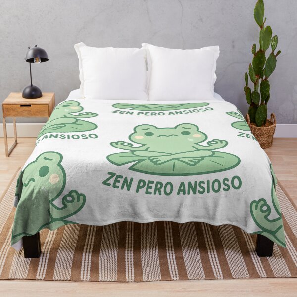 Item preview, Kawaii Zen Frog - Zen But Anxious Spiritual Humor Meditation designed and sold by MildlyCosmic.