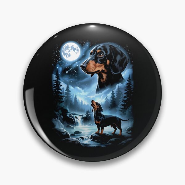 Item preview, Dachshund Howling to The Moon Funny Dog Meme designed and sold by Hedoraxe.