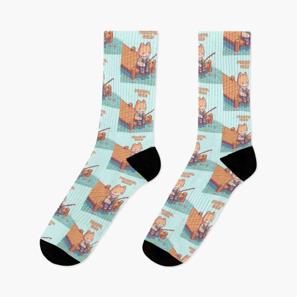 Item preview, Peaceful Grind Cute Shiba Inu Cat Fishing Pixel Art (Kawaii Cozy) designed and sold by PotionPixelArt.