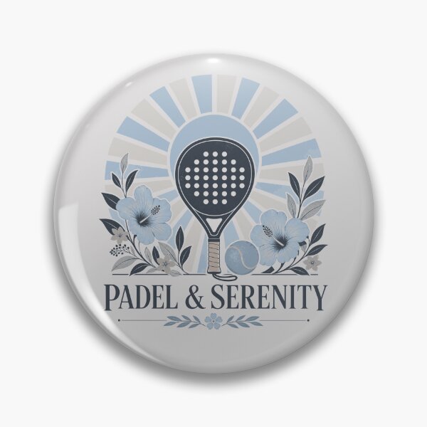Item preview, Padel & Serenity - Sky Blue Grey Floral Racket - Womens Padel Gift designed and sold by BelievingCreate.