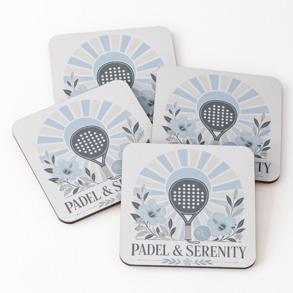 Item preview, Padel & Serenity - Sky Blue Grey Floral Racket - Womens Padel Gift designed and sold by BelievingCreates.
