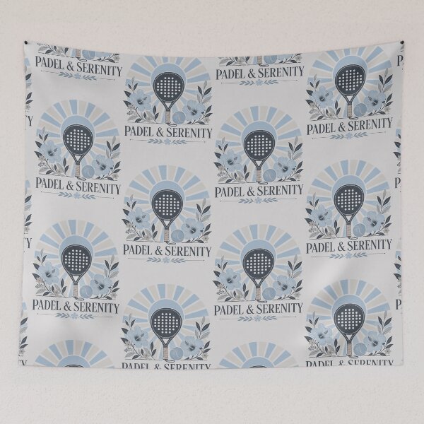 Item preview, Padel & Serenity - Sky Blue Grey Floral Racket - Womens Padel Gift designed and sold by BelievingCreate.