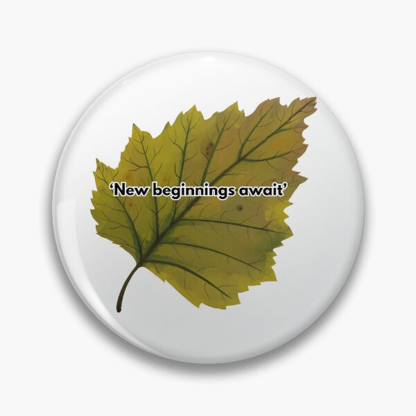 Item preview, New Beginnings Await Leaf Sticker – Motivational Autumn Botanical Quote, Nature Inspired Vinyl Decal designed and sold by Pandey14.
