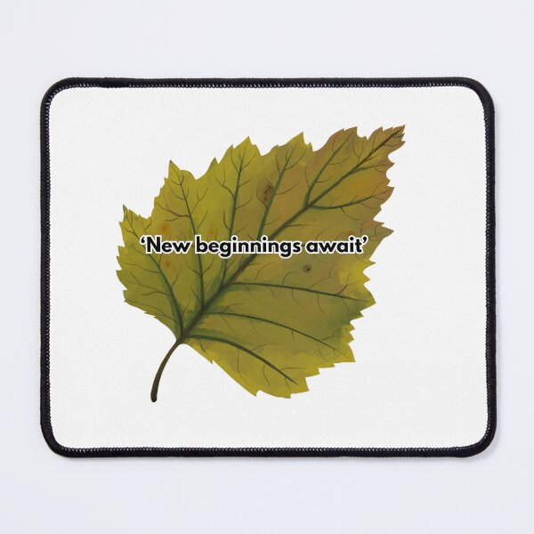 Item preview, New Beginnings Await Leaf Sticker – Motivational Autumn Botanical Quote, Nature Inspired Vinyl Decal designed and sold by Pandey14.