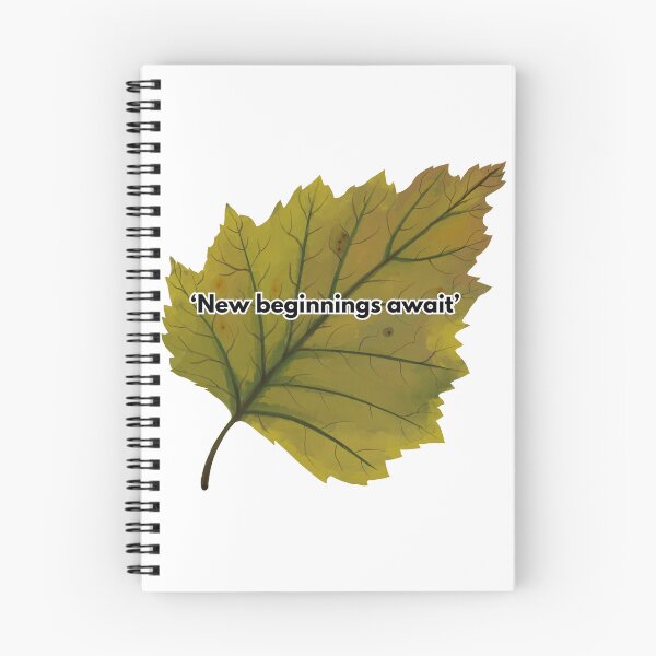 Item preview, New Beginnings Await Leaf Sticker – Motivational Autumn Botanical Quote, Nature Inspired Vinyl Decal designed and sold by Pandey14.