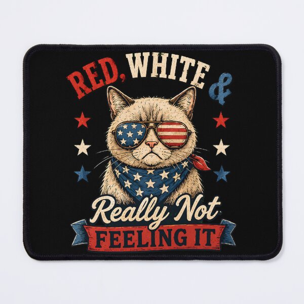 Item preview, Red White & Really Not Feeling It Cat designed and sold by Marblaes00.