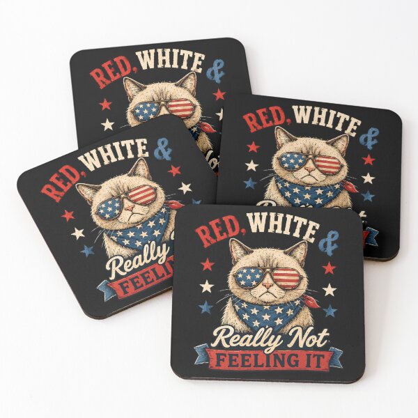 Item preview, Red White & Really Not Feeling It Cat designed and sold by Marblaes00.