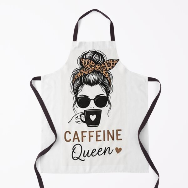 Item preview, Caffeine Queen | Stylish Coffee Girl with Messy Bun | Funny Coffee Lover Fashion Design designed and sold by Sara-Ai.